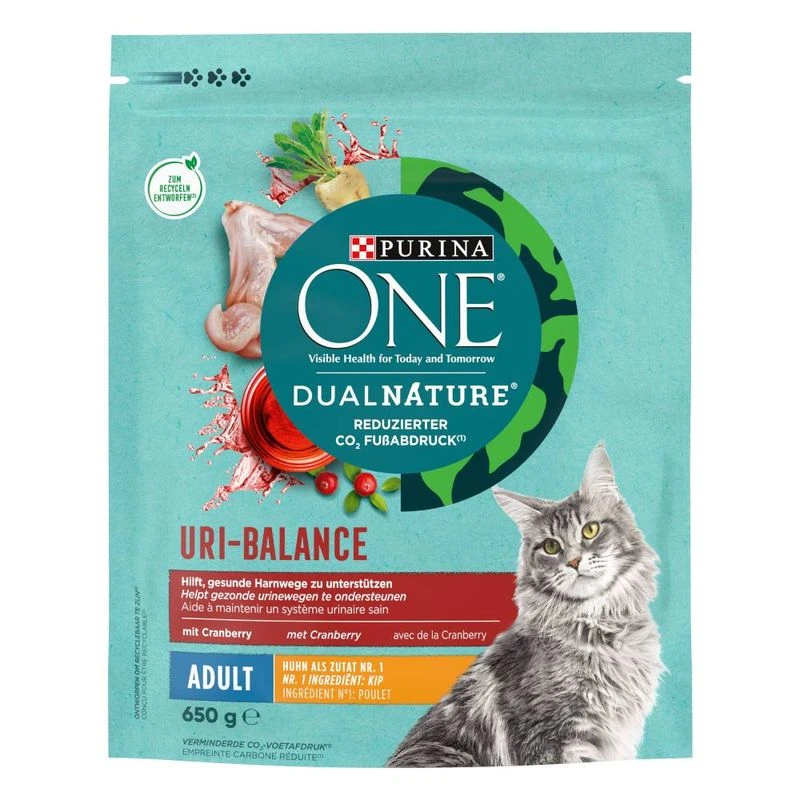 PURINA ONE Dual Nature Adult Chicken & Cranberries Economy Pack: 2 X 650g -Zooplus Store 08445290070388 c1n1 4372109 pla nestle purinaone dual nature adulthuhn preiselbeere hs 01 84235028 4 1