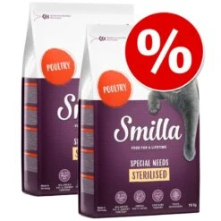 Smilla Dry Cat Food Economy Packs 2 X 10kg Adult Sterilised - Poultry