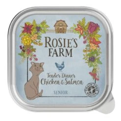 Rosie's Farm Adult Saver Pack Trays 48 X 100g Adult Mixed Pack (4 Varieties) -Zooplus Store 106407 pla rosie sfarm cats senior chickensalmon 100g 3 3