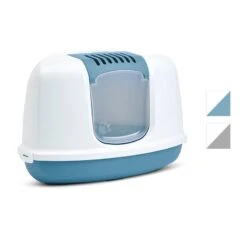 Savic Nestor Corner Litter Box Blue/ White