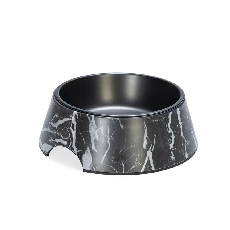 Designed by Lotte Marble Melamine Feeding Bowl - Black 350ml, diameter 17.5cm Designed By Lotte Marble Melamine Feeding Bowl - Black 350ml, Diameter 17.5cm -Zooplus Store