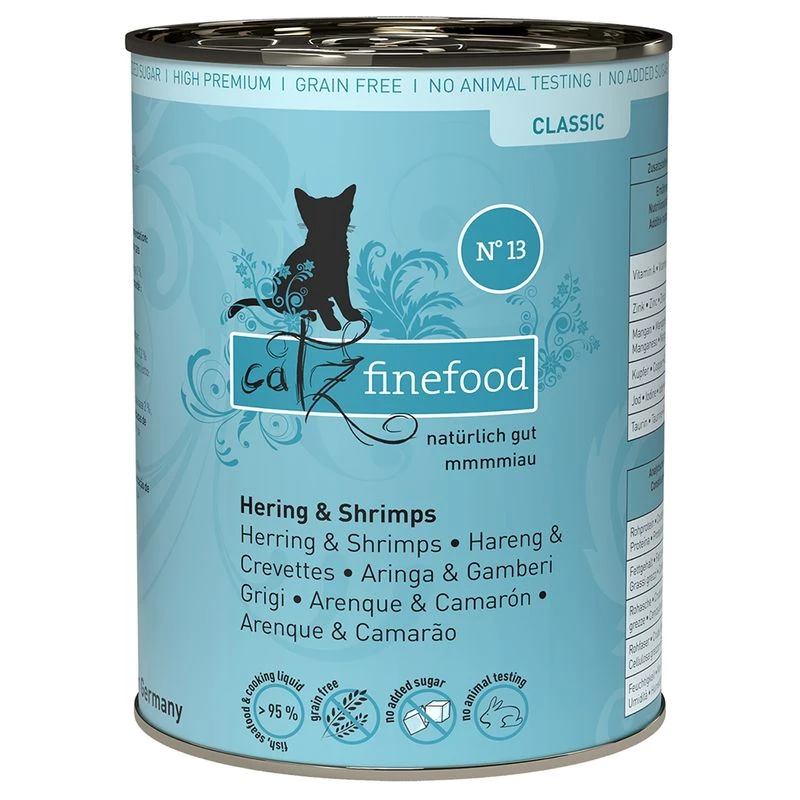 catz finefood Can 6 x 400g Salmon & Poultry Catz Finefood Can 6 X 400g Salmon & Poultry -Zooplus Store 172200 pla petsnature catzfinefood hering shrimps 400g hs 01 7 3