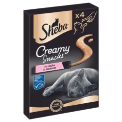 Sheba Creamy Snacks Saver Pack Salmon (20 X 12g) -Zooplus Store 190472 pla sheba creamy snacks 4x12g lachs hs 01 2 2