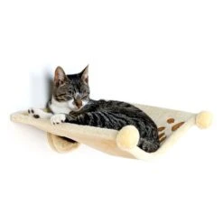 Trixie Plush Wall Mounted Cat Bed - Beige 41 X 42 X 15 Cm (L X W X H)