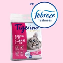 Tigerino Premium Cat Litter - Febreze Blossom & Breeze Scent Economy Pack: 2 X 12kg