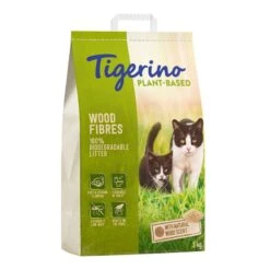 Tigerino Plant-Based Litter Wood Fibre - Natural Wood Scent (Unscented) 25l (10.3kg)