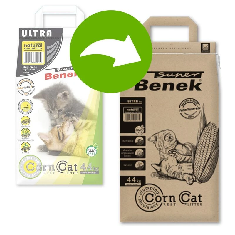 Super Benek Corn Ultra Natural Cat Litter 35l (approx. 22kg) -Zooplus Store 213600 certech super benek corn cat ultra natural 7l hs 02 3 2