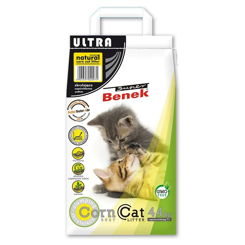 Super Benek Corn Ultra Natural Cat Litter 35l (approx. 22kg) -Zooplus Store 213600 pla certech super benek corn cat ultra natural 7l hs 01 3 2