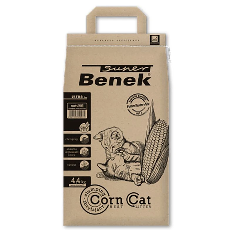 Super Benek Corn Ultra Natural Cat Litter 35l (approx. 22kg) -Zooplus Store 213600 pla certech super benek corn cat ultra natural 7l hs 01 8 2