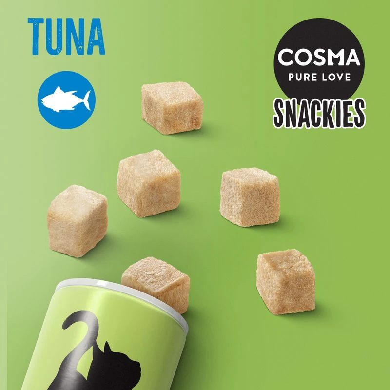 Cosma Snackies Saver Pack Duck (5 x 21g) Cosma Snackies Saver Pack Duck (5 X 21g) -Zooplus Store 32621 cosma snackies foodboard tuna 1000x1000 5 3