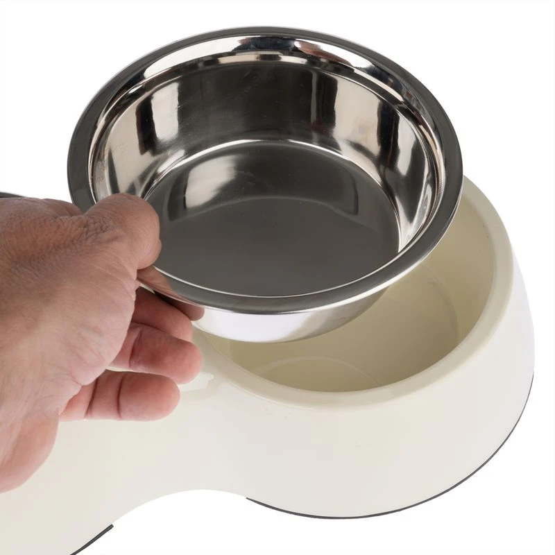 TIAKI Melamine Double Bowl 2 x 800ml, each diameter 16cm TIAKI Melamine Double Bowl 2 X 800ml, Each Diameter 16cm -Zooplus Store 337706 tiaki melamine double bowl fg 0080 8