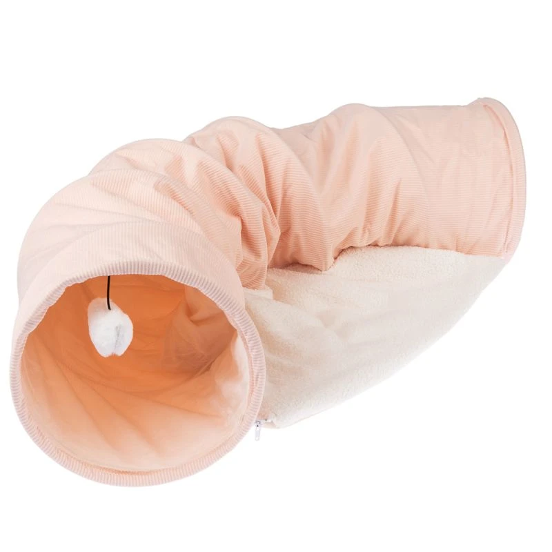 TIAKI Corduroy Cat Tunnel 105 X 30 X 60cm (L X W X H) -Zooplus Store 351496 pla corduroy cat tunnel fg 9518 9