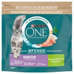 PURINA ONE Sensitive Turkey & Rice Dry Cat Food Economy Pack: 2 X 1.4kg