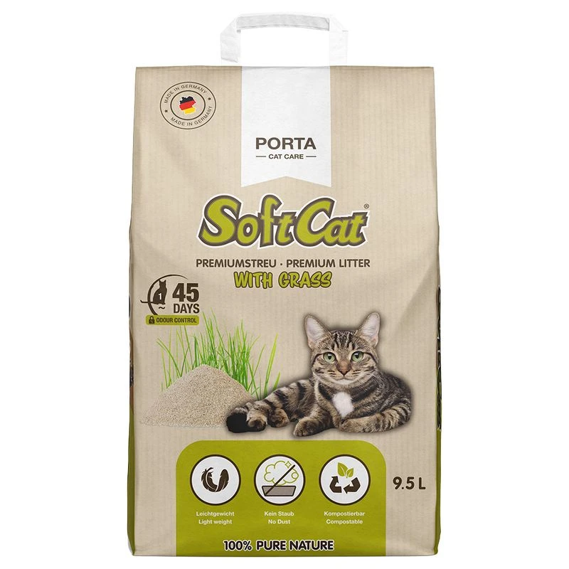Porta SoftCat Corn Cat Litter Economy Pack: 2 X 17 Litres -Zooplus Store 388897 pla porta softcat grass 9 5l hs 01 8