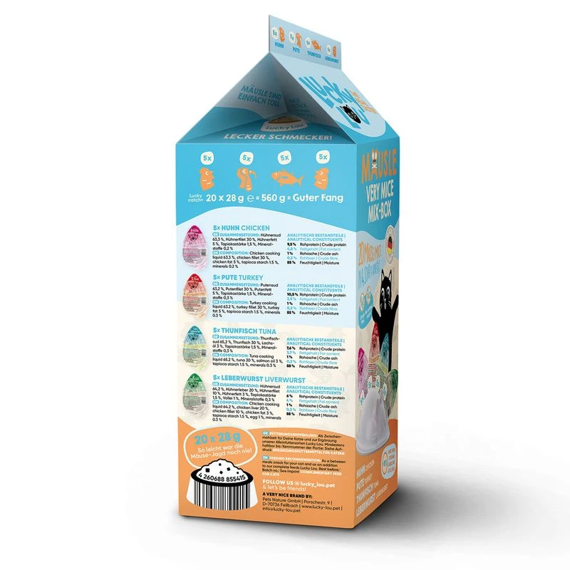 Lucky Lou Mäusle Mixed Pack Mixed Pack (20 x 28g) Lucky Lou Mäusle Mixed Pack Mixed Pack (20 X 28g) -Zooplus Store 406916 lulu maeusle mp 20er 28g hs 04 7