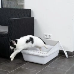 TIAKI Dusty Rounded Cat Litter Tray White -Zooplus Store 414997 tiaki litter box dusty cat fg 3521 9
