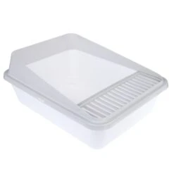 TIAKI Dusty Rounded Cat Litter Tray White