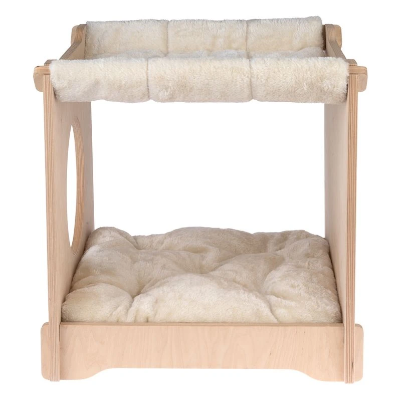 Natural Paradise Mimosa Cat Den Natural wood with cream cover Natural Paradise Mimosa Cat Den Natural Wood With Cream Cover -Zooplus Store 415299 np mimosa creme fg 5153 8 1