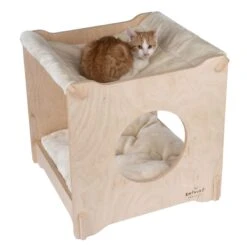 Natural Paradise Mimosa Cat Den Natural Wood With Cream Cover 10 Natural Paradise Mimosa Cat Den Natural Wood With Cream Cover -Zooplus Store 415299 np mimosa creme fg 5230 5 1