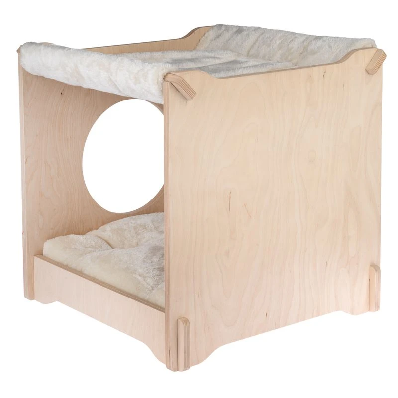 Natural Paradise Mimosa Cat Den Natural wood with cream cover Natural Paradise Mimosa Cat Den Natural Wood With Cream Cover -Zooplus Store 415299 pla np mimosa creme fg 5149 0 1