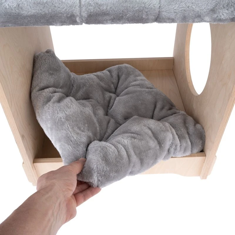 Natural Paradise Mimosa Cat Den Natural wood with cream cover Natural Paradise Mimosa Cat Den Natural Wood With Cream Cover -Zooplus Store 415396 np mimosa grau fg 5147 7 1