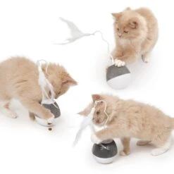 Catit Pixi Interactive Spinner Cat Toy Accessories: Spare Parts Set (1 Silver-coloured Fabric Cover, 2 Feathers) 2 Catit Pixi Interactive Spinner Cat Toy Accessories: Spare Parts Set (1 Silver-coloured Fabric Cover, 2 Feathers) -Zooplus Store 43145 catit pixi spinner hs 05 7