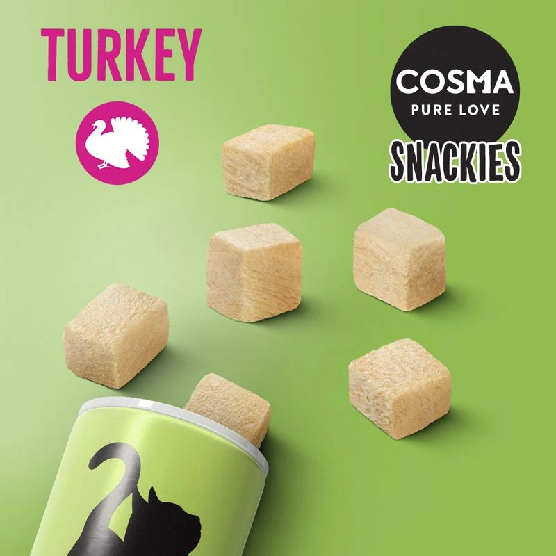 Cosma Snackies Saver Pack Tuna (5 x 25g) Cosma Snackies Saver Pack Tuna (5 X 25g) -Zooplus Store 461696 cosma snackies foodboard turkey 1000x1000 7 1