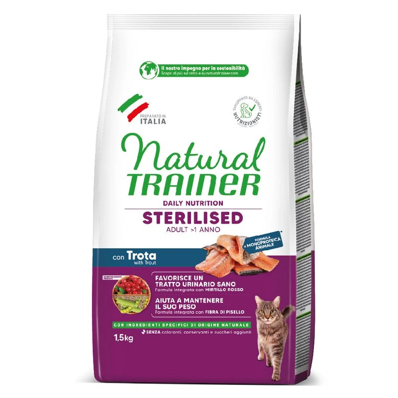 Natural Trainer Cat Sterilised with Trout 1.5kg Natural Trainer Cat Sterilised With Trout 1.5kg -Zooplus Store