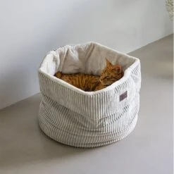 Designed By Lotte Ribbed Cat Basket Light Grey 5 Designed By Lotte Ribbed Cat Basket Light Grey -Zooplus Store 501679 dbl katzenkorb ribbed hellgrau hs 10 9