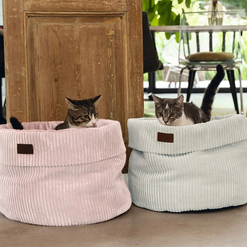 Designed by Lotte Ribbed Cat Basket Light Grey Designed By Lotte Ribbed Cat Basket Light Grey -Zooplus Store 501679 dbl katzenkorb ribbed hellgrau hs 22 8