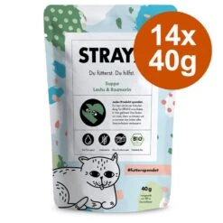 STRAYZ Organic Soup 14 X 40g Organic Salmon & Organic Rosemary