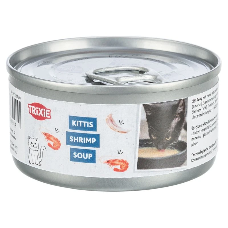 Trixie Kittis Soup Saver Pack 8 X 80g Chicken & Shrimp -Zooplus Store 528600 pla trixie kittis soup 4x80g huhn shrimps 1000x1000 hs 01 0 1