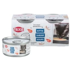 Trixie Kittis Soup Saver Pack 8 X 80g Chicken & Shrimp -Zooplus Store 528600 trixie kittis soup 4x80g huhn shrimps 1000x1000 hs 02 8 1