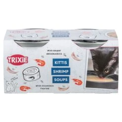 Trixie Kittis Soup Saver Pack 8 X 80g Chicken & Shrimp -Zooplus Store 528600 trixie kittis soup 4x80g huhn shrimps 1000x1000 hs 03 0 1