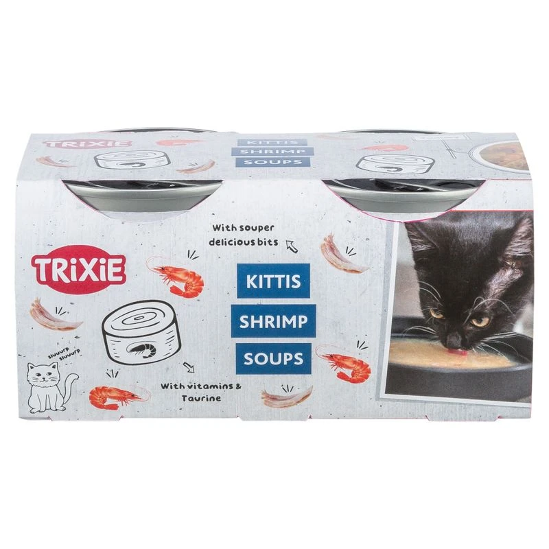 Trixie Kittis Soup Saver Pack 8 X 80g Chicken & Shrimp -Zooplus Store 528600 trixie kittis soup 4x80g huhn shrimps 1000x1000 hs 03 0 1