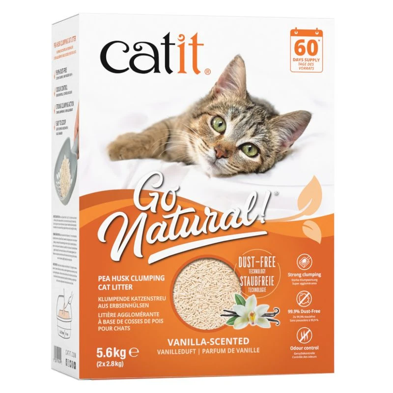 Catit Go Natural Pea Husk Clumping Cat Litter with Vanilla Scent Economy Pack: 11.2kg (4 x 2.8kg) Catit Go Natural Pea Husk Clumping Cat Litter With Vanilla Scent Economy Pack: 11.2kg (4 X 2.8kg) -Zooplus Store 548800 pla hagen catit go natural katzenstreu mit vanilleduft 6