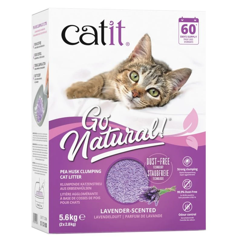 Catit Go Natural Pea Husk Clumping Cat Litter with Lavender Scent Economy Pack: 11.2kg (4 x 2.8kg) Catit Go Natural Pea Husk Clumping Cat Litter With Lavender Scent Economy Pack: 11.2kg (4 X 2.8kg) -Zooplus Store 548801 pla hagen catit go natural katzenstreu mit lavendelduft 3 1