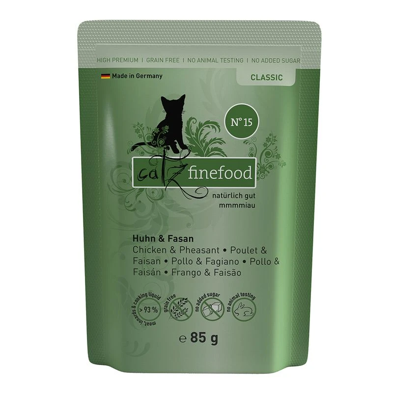 catz finefood Pouch 8 x 85g Beef & Duck Catz Finefood Pouch 8 X 85g Beef & Duck -Zooplus Store 57346 pla catzfinefood huhnfasan 85g hs 01 6 1