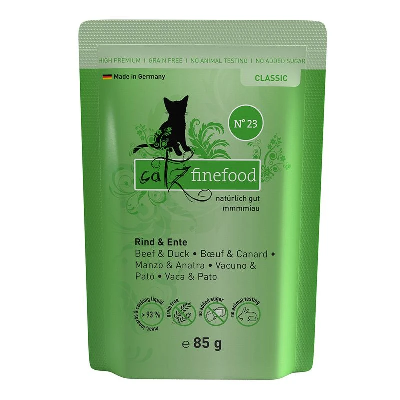 catz finefood Pouch 8 x 85g Beef & Duck Catz Finefood Pouch 8 X 85g Beef & Duck -Zooplus Store 57350 pla catzfinefood rindente 85g hs 01 4 1