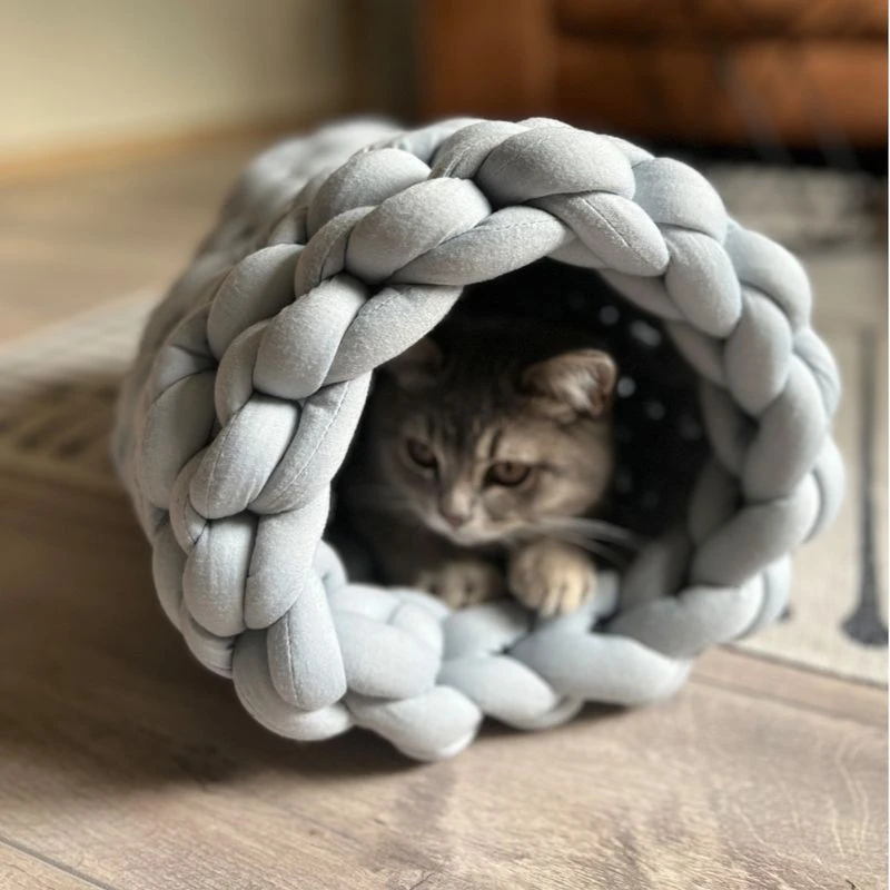 Aumüller Braided Cat Cave Coarse Knit Pink Aumüller Braided Cat Cave Coarse Knit Pink -Zooplus Store 605101 aumueller geflochtene katzenhoehle grobstrick grau 1000x1000 hs 06 8 1