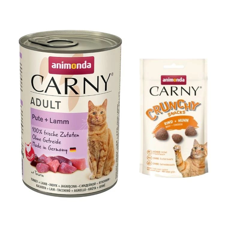 6 x 400g animonda Carny Wet Cat Food + animonda Carny Cat Snack Free! * Adult Meat Saucer (6 x 400g) + Adult Crunchy Beef & Chicken (50g) 6 X 400g Animonda Carny Wet Cat Food + Animonda Carny Cat Snack Free! * Adult Meat Saucer (6 X 400g) + Adult Crunchy Beef & Chicken (50g) -Zooplus Store 605919 105413 2 3