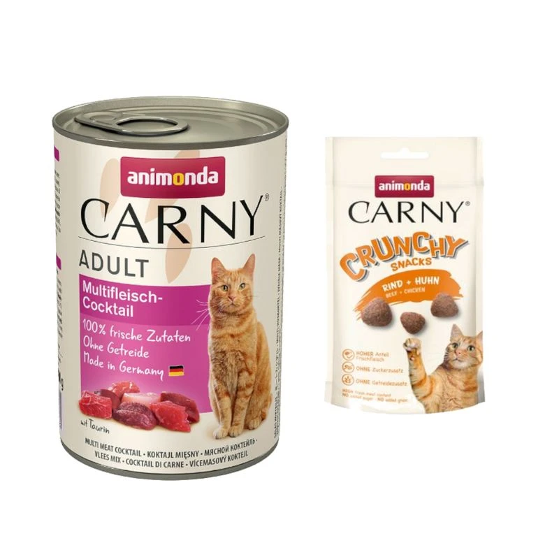 6 x 400g animonda Carny Wet Cat Food + animonda Carny Cat Snack Free! * Adult Meat Saucer (6 x 400g) + Adult Crunchy Beef & Chicken (50g) 6 X 400g Animonda Carny Wet Cat Food + Animonda Carny Cat Snack Free! * Adult Meat Saucer (6 X 400g) + Adult Crunchy Beef & Chicken (50g) -Zooplus Store 605919 51013 3 3