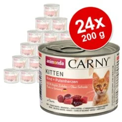 Animonda Carny Kitten Saver Pack 24 X 200g Beef, Chicken & Rabbit