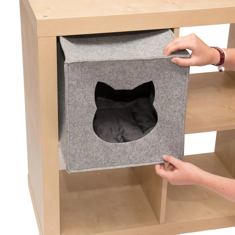 Felt Cat Den for Shelves 33 x 33 x 33 cm (L x W x H) Felt Cat Den For Shelves 33 X 33 X 33 Cm (L X W X H) -Zooplus Store 70615 katzenhoehle f regale aus filz fg 5471 7