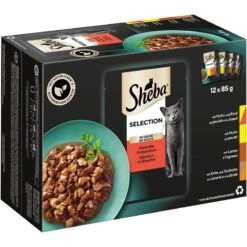 Sheba Pouches Select Slices In Gravy 48 X 85g Sauce Collection (Duck, Chicken, Poultry, Turkey) 12 Sheba Pouches Select Slices In Gravy 48 X 85g Sauce Collection (Duck, Chicken, Poultry, Turkey) -Zooplus Store 73026 pla sheba megapack 12x85g selectionsauce hs 01 8 1