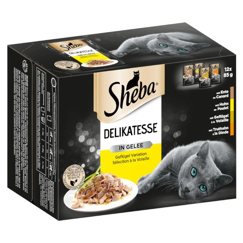 Sheba Pouches Fine Flakes 48 x 85g Poultry Collection in Jelly Sheba Pouches Fine Flakes 48 X 85g Poultry Collection In Jelly -Zooplus Store 74935 pla sheba selection gefluegel variationen gelee 85g 3