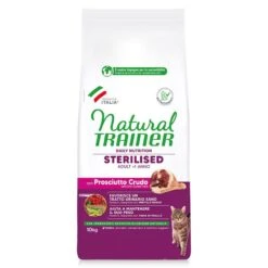 10kg Natural Trainer Dry Cat Food - 9kg + 1kg Free! * Sterilized Ham (10kg) -Zooplus Store 98304 pla natural trainer sterilised rohschinken hs 01 1