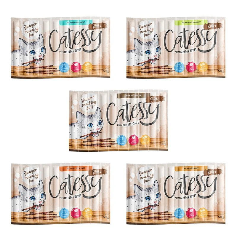 Catessy Sticks Super Saver Pack 150 x 5g with Salmon & Trout Catessy Sticks Super Saver Pack 150 X 5g With Salmon & Trout -Zooplus Store catessysticks mix5sorten 7 4