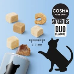 Cosma Snackies DUO 2 In 1 – Saver Pack 5 X Chicken & Tuna (130g) 2 Cosma Snackies DUO 2 In 1 – Saver Pack 5 X Chicken & Tuna (130g) -Zooplus Store cosma snackies duo rangeboard 1000x1000 2 2