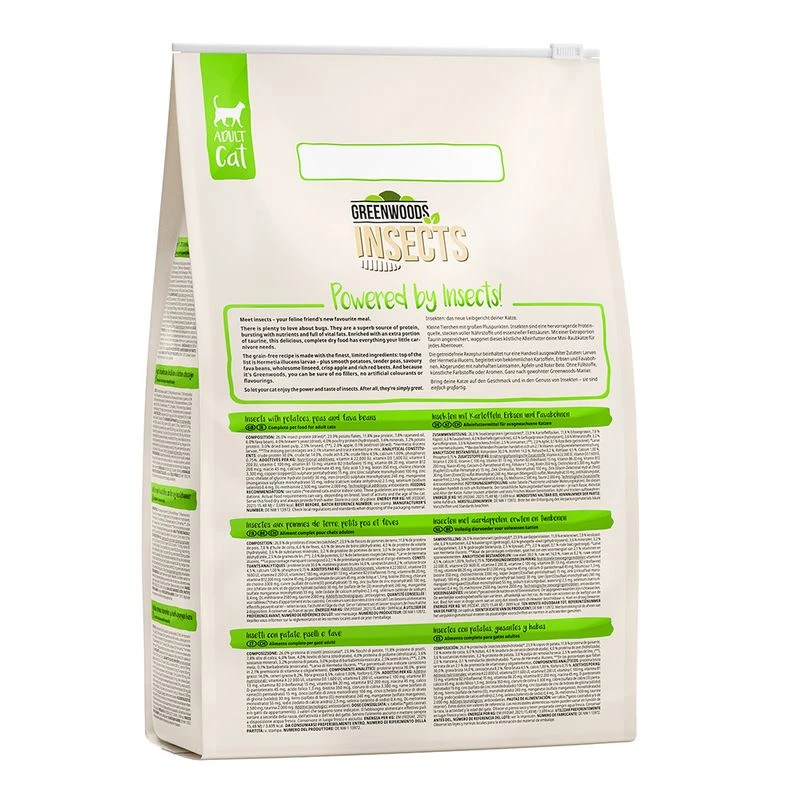 Greenwoods Insects with Potatoes, Peas & Fava Beans Economy Pack: 3 x 3kg Greenwoods Insects With Potatoes, Peas & Fava Beans Economy Pack: 3 X 3kg -Zooplus Store